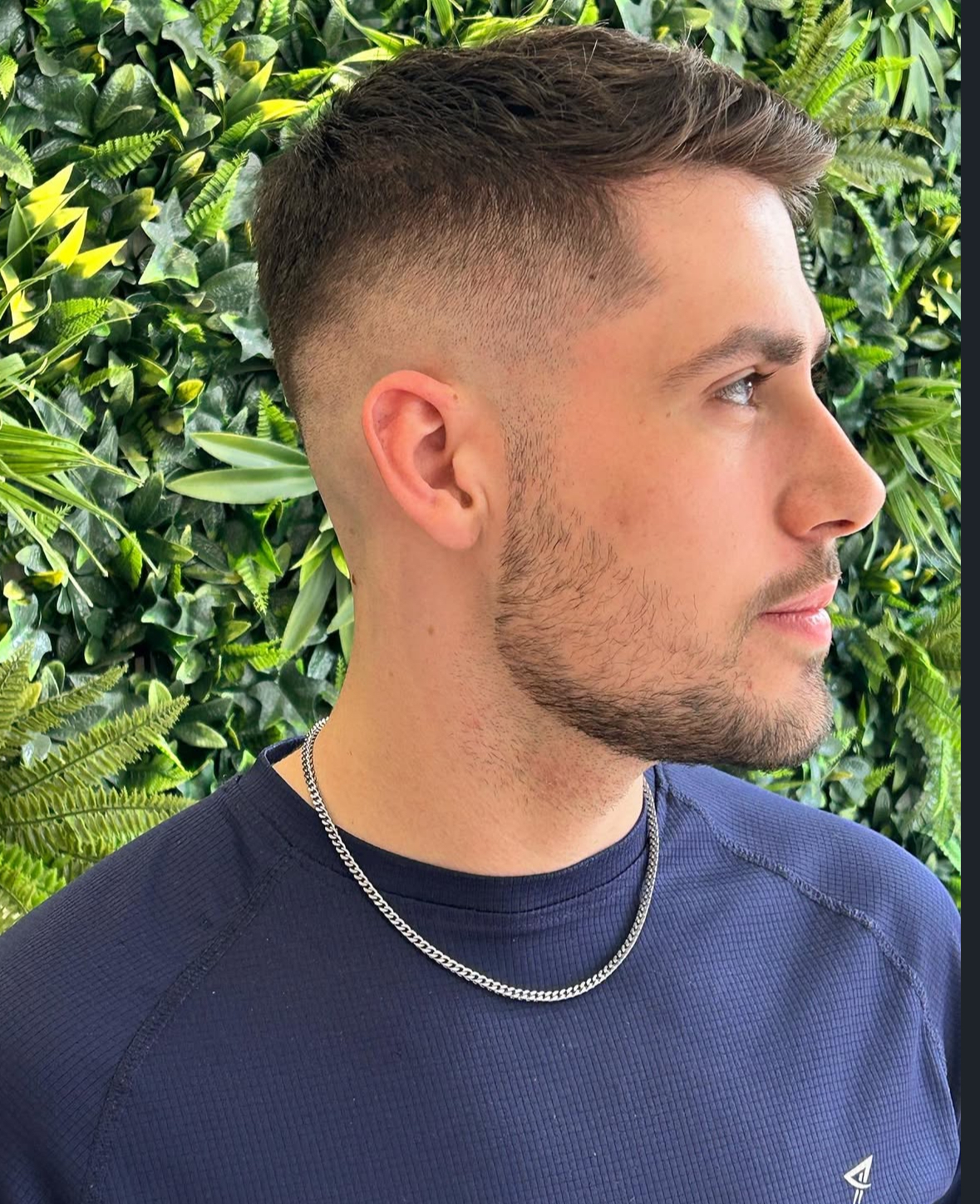 Skin fade with textured top — from Instagram